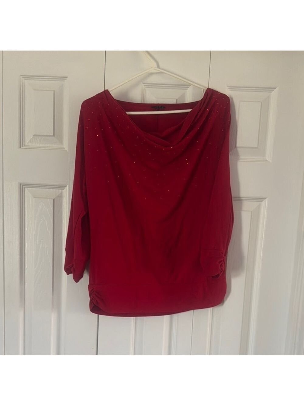 Relaxed Asymmetrical Red Blouse